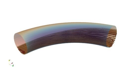 3D CFD visualization of slurry volume fraction distribution along a 90-degree pipe bend using Eulerian multiphase modeling